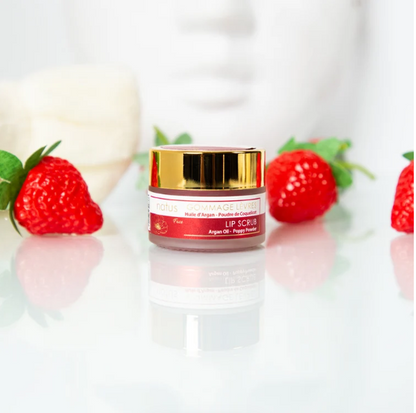 GOMMAGE LEVRES - 15ml Huile d'argan, Sucre et Poudre de Coquelicot